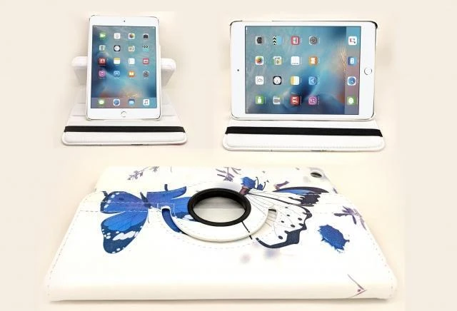 IPAD 3 ROTATING CASE BLUE BUTTERFLY 